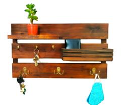 / Art & Lar / Suporte Cabideiro Porta Chaves Madeira Imbuia / Art & Lar / Suporte Cabideiro Porta Chaves Madeira Imbuia