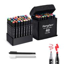 Art Markers hangfan Dual Tip Alcohol 40 cores + 2 canetas
