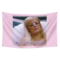 Arte da bandeira de tapeçaria Stop Being Jealous Paris Hilton 90x150cm Arte da bandeira de tapeçaria Stop Being Jealous Paris Hilton 90x150cm