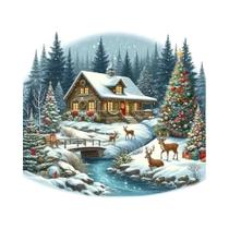 Arte De Mosaico DIY De Paisagem Inverno Com Árvore De Natal Em Bordado De Diamante Amigável Para Arte De Mosaico DIY De Paisagem Inverno Com Árvore De Natal Em Bordado De Diamante Amigável Para