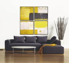 Arte de Pared em Tela Whiteline Modern Living Amarillo 4 Peças 71 cm Arte de Pared em Tela Whiteline Modern Living Amarillo 4 Peças 71 cm
