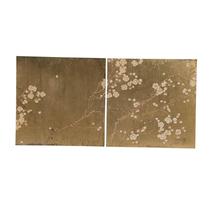 Arte de parede Benzara Tim, 61 cm, conjunto floral de 2 dourados, marrom, cinza Arte de parede Benzara Tim, 61 cm, conjunto floral de 2 dourados, marrom, cinza