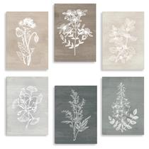 Arte de parede BINCUE Neutral Botanical Plant Canvas 6 peças 30x40cm Arte de parede BINCUE Neutral Botanical Plant Canvas 6 peças 30x40cm