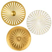 Arte de parede Briful Metal Gold White 30 cm Starbursts Set