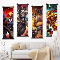 Arte de parede com 4 painéis Overwatch Hero 25x75cm Cloth Scroll Arte de parede com 4 painéis Overwatch Hero 25x75cm Cloth Scroll