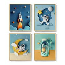 Arte de parede: Cuspin, astronauta espacial emoldurado para decoração de berçário