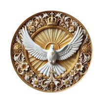 Arte De Parede Em Alumínio 3D Com Relevo De Cristo, O Espírito E a Pomba, 8x8 Polegadas, Decoração