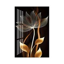 Arte De Parede Em Canvas Com Flores Douradas E Pretas 3PCS Decoração Moderna Abstrata Para Sala De Arte De Parede Em Canvas Com Flores Douradas E Pretas 3PCS Decoração Moderna Abstrata Para Sala De