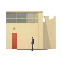 Arte De Parede Em Lona De Arquitetura Abstrata Minimalista Bauhaus Casa Fallingwater Decoração Para