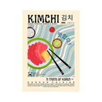 Arte De Parede Em Lona De Comida Coreana Retrô, Pôster De Gimbap, Kimchi, Bibimbap, Teobokki,