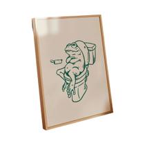 Arte De Parede Em Lona De Sapo Verde, Pôster Retrô Para Sala De Estar, Quarto Infantil, Decoração De