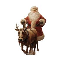 Arte De Parede Em Lona Vintage Com Papai Noel Na Floresta Nevada De Inverno, Decoração De Natal Para