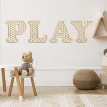 Arte de parede em madeira RattanView PLAY Letters Boho 30x30 cm Arte de parede em madeira RattanView PLAY Letters Boho 30x30 cm