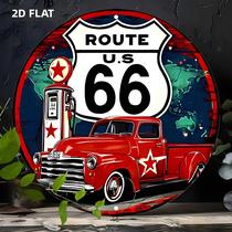 Arte De Parede Em Metal De Caminhão Vintage, Placa Redonda De Alumínio De Carro Clássico, Decoração