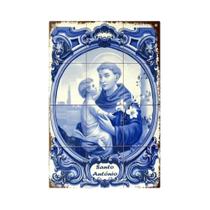 Arte De Parede Em Metal De São Antônio De Pádua, Cena Cerâmica Retrô, Placa De Ferro Pré-Perfurada