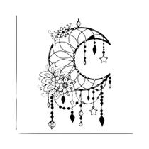 Arte De Parede Em Metal Flor Da Lua Gótica, Sinal De Artesanato Moderno Para Decoração De Sala De