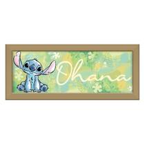 Arte de parede em prata Buffalo Disney Lilo & Stitch Ohana 30x12cm