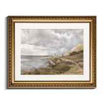Arte de parede em Simsea Retro Coastal Scene Gold Frame 33x41 cm Arte de parede em Simsea Retro Coastal Scene Gold Frame 33x41 cm