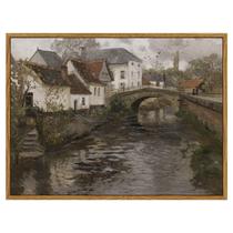 Arte de parede em Simsea Riverside Small Town 30x41 cm Tela Arte de parede em Simsea Riverside Small Town 30x41 cm Tela