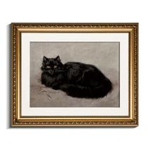 Arte de parede em Simsea Vintage Black Cat Gold Frame 33x41 cm