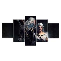 Arte de parede em tela 5 painéis Witchers 3 Wilds Hunts Geralts Anime