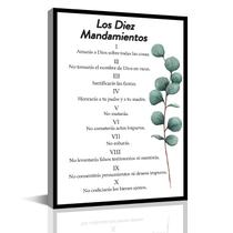 Arte de parede em tela Bomtaso Los 10 Mandamientos 20x30 cm