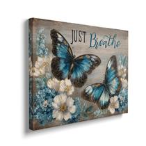 Arte de parede em tela Butterfly Just Breathe Rustic Wildflowers 40x30cm Arte de parede em tela Butterfly Just Breathe Rustic Wildflowers 40x30cm