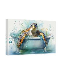 Arte de parede em tela CCWACPP Sea Turtle Decoração de banheiro 30x45cm