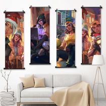 Arte de parede em tela com 3 painéis Valorant Agent Characters 25x75cm Arte de parede em tela com 3 painéis Valorant Agent Characters 25x75cm