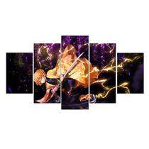 Arte de parede em tela com 5 painéis Demons Slayers Agatsumas Zenitsus