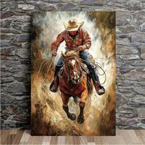 Arte de Parede em Tela Cowboy Rústico - Impressão sem Moldura 30 x .48cm Decoração de Casa, Bar De