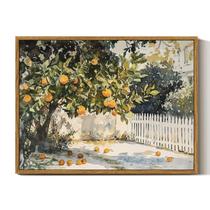 Arte de parede em tela emoldurada InsimSea, decoração vintage, estética de decoração de sala de arte com laranjeiras, decoração rústica clássica de parede de fazenda para quarto, sala de estar, galeria de banheiro, 12 x 16 polegadas