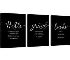 Arte de parede em tela EPHANY Office Decor Hustle Quotes Grind