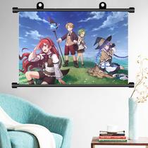 Arte de parede em tela Mushoku Tensei Rudeus, Roxy e Eris 40x60cm