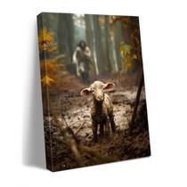 Arte de parede em tela Ploceiny Jesus Running After Lost Lamb 16x24