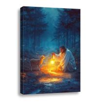 Arte de parede em tela Ploceiny Jesus Running After Lost Lamb 40x60cm