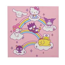 Arte de parede em tela prateada Buffalo Sanrio Hello Kitty 30x30cm