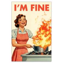 Arte de parede em tela Retro Moderna Inspirational 50s I'm Fine 40x60cm Arte de parede em tela Retro Moderna Inspirational 50s I'm Fine 40x60cm