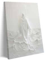 Arte de parede em tela Serene White Jesus Walking on Water 60x90cm