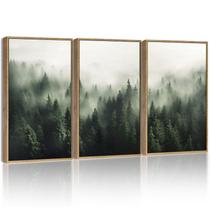 Arte de parede em tela SHENIFY Green Fog Pine Tree Forest 28x36cm