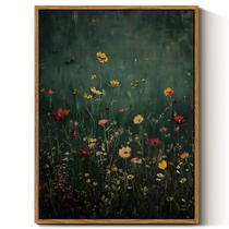Arte de parede em tela Simsea Vintage Wildflower 30x41 cm