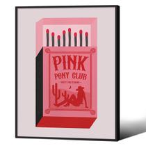 Arte de parede em tela Vintage Pink Pony Club Match Box Cowgirl 28x36cm Arte de parede em tela Vintage Pink Pony Club Match Box Cowgirl 28x36cm