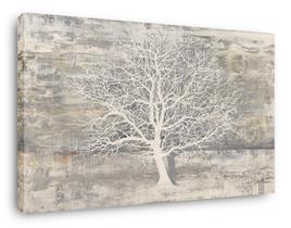 Arte de parede em tela Yihui Arts Tree Of Life pintada à mão cinza branco bege