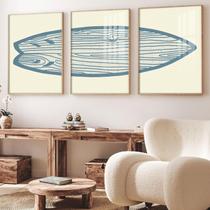 Arte de parede em tela ZZJYYC Surfboard Blue Watercolor Line 40x60cm