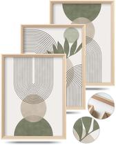 Arte de parede emoldurada Hesendot Boho Sage Green 30x40cm Impressões em tela
