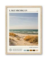 Arte de parede emoldurada Hesendot Natural OAK Wood Lake Michigan 30x40cm Arte de parede emoldurada Hesendot Natural OAK Wood Lake Michigan 30x40cm