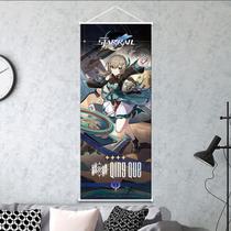 Arte de parede Hanging Scroll Honkai Star Rail Qing Que 25x70cm