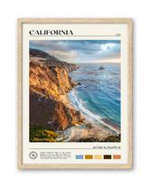 Arte de parede Hesendot Natural OAK Wood Coastal California 30x40cm Arte de parede Hesendot Natural OAK Wood Coastal California 30x40cm