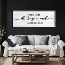 Arte de parede homuvdok Com Deus Todas as coisas são possíveis 40x15cm
