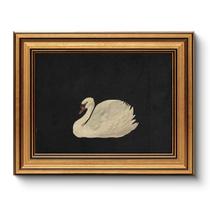 Arte de parede HUARCEY Vintage Gold emoldurada Grace Swan 20x25cm
